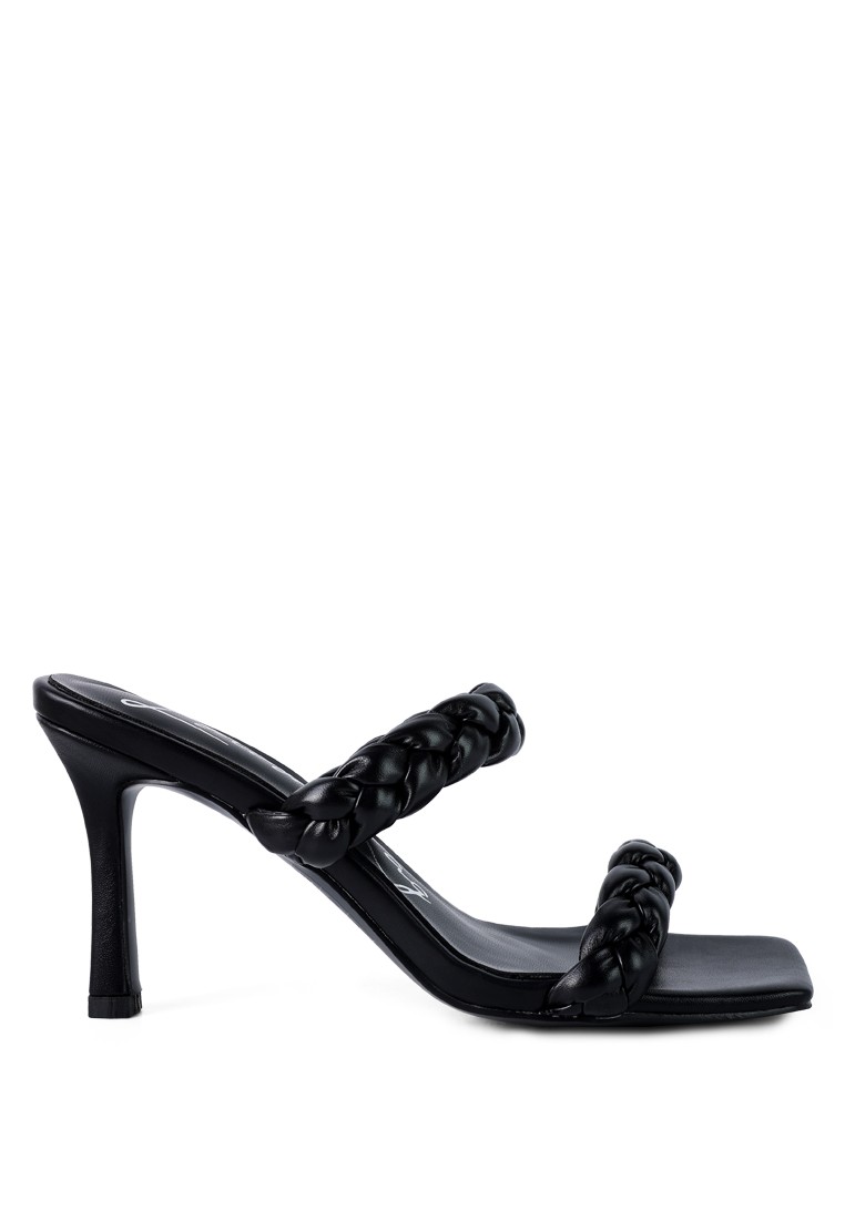 Black Braided Strap Heels
