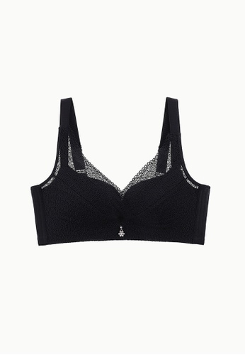 ZITIQUE black Women's Full Cup Non-wired Seamless Thin Pad Bra - Black A5C66USEBE288AGS_1