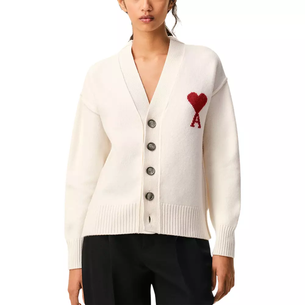 Red De Coeur Cardigan Off White