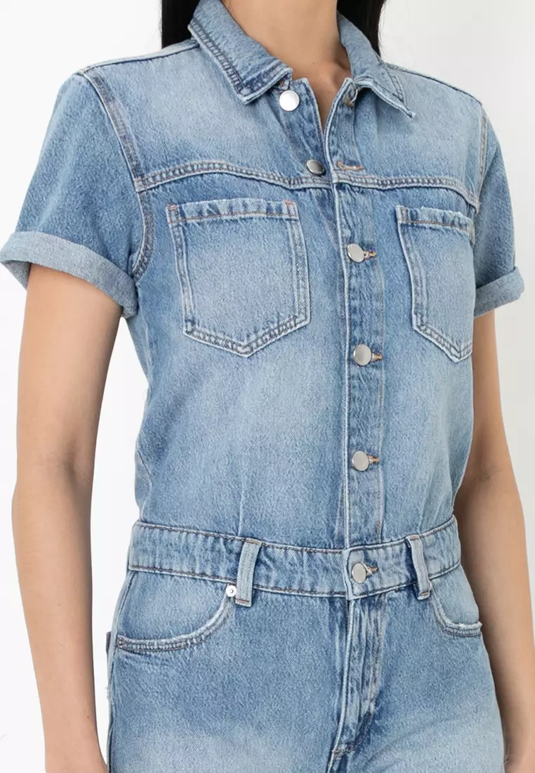 Pull and bear denim jumpsuit best sale