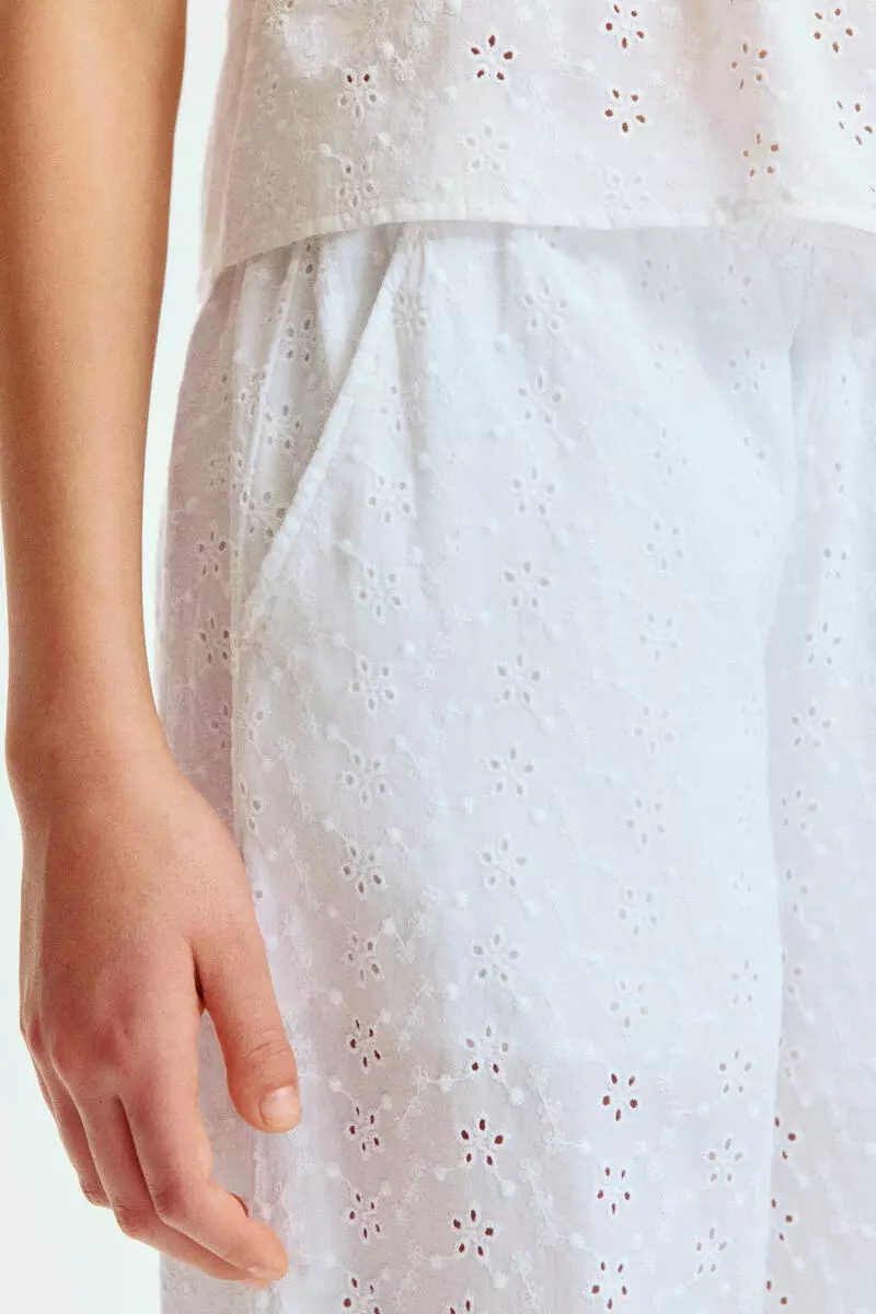 Broderie anglaise trousers