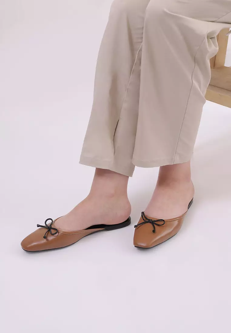 Sofia Celista Bow Mules Brown