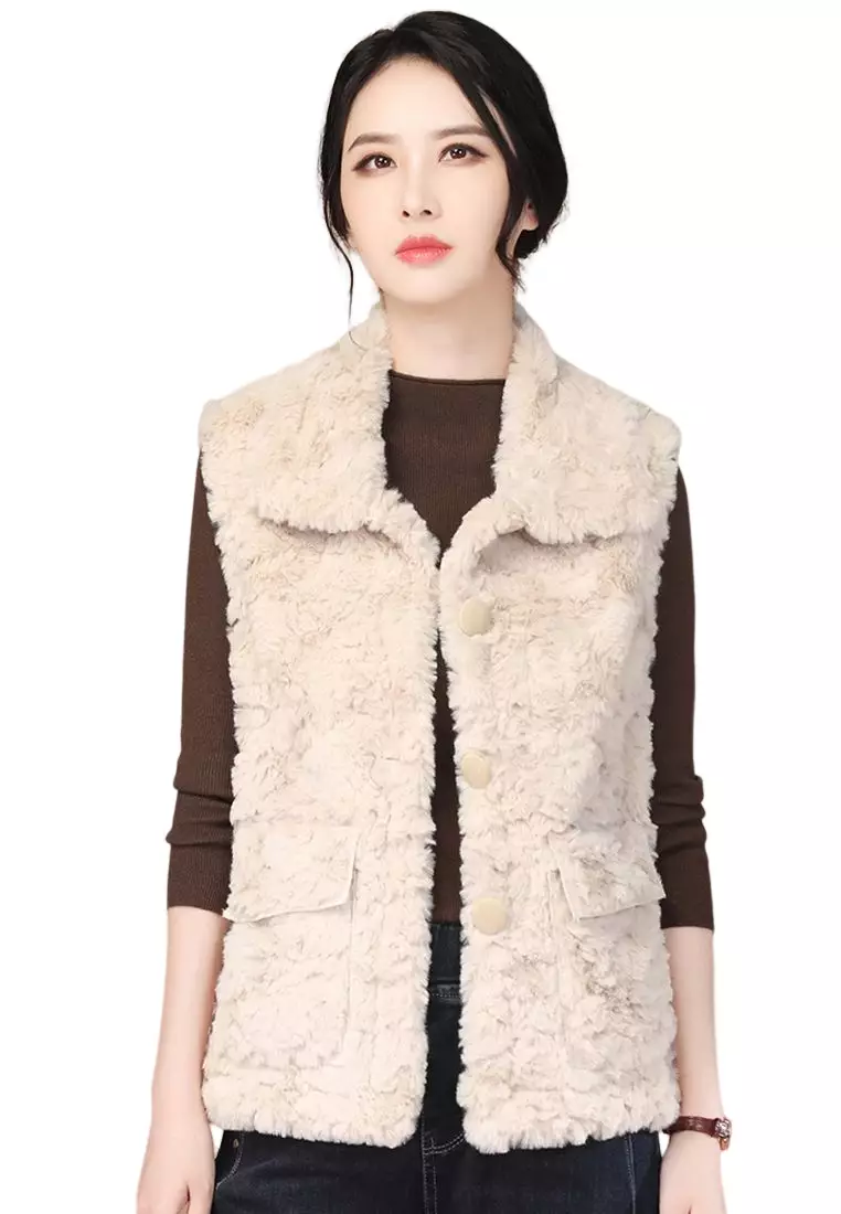 Girls fluffy outlet vest