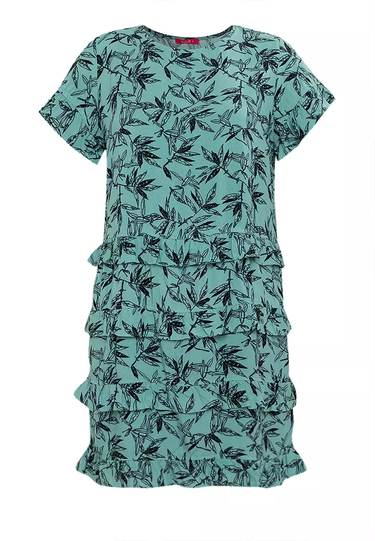 Ligaya Printed Ruffle Tiered Dress