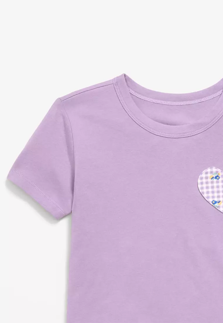 Softest Short-Sleeve Heart-Pocket T-Shirt for Girls