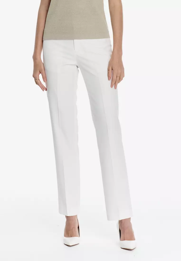 SST&C White Classic Fit Trousers