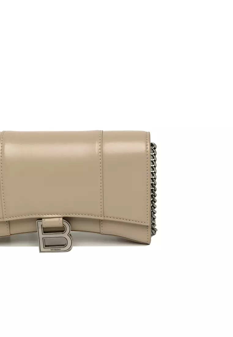 Balenciaga leather hotsell wallet on chain