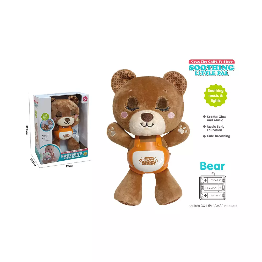LITTLE GIGGLES BONEKA SOOTHE SLEEP LITTLE BEAR - COKELAT