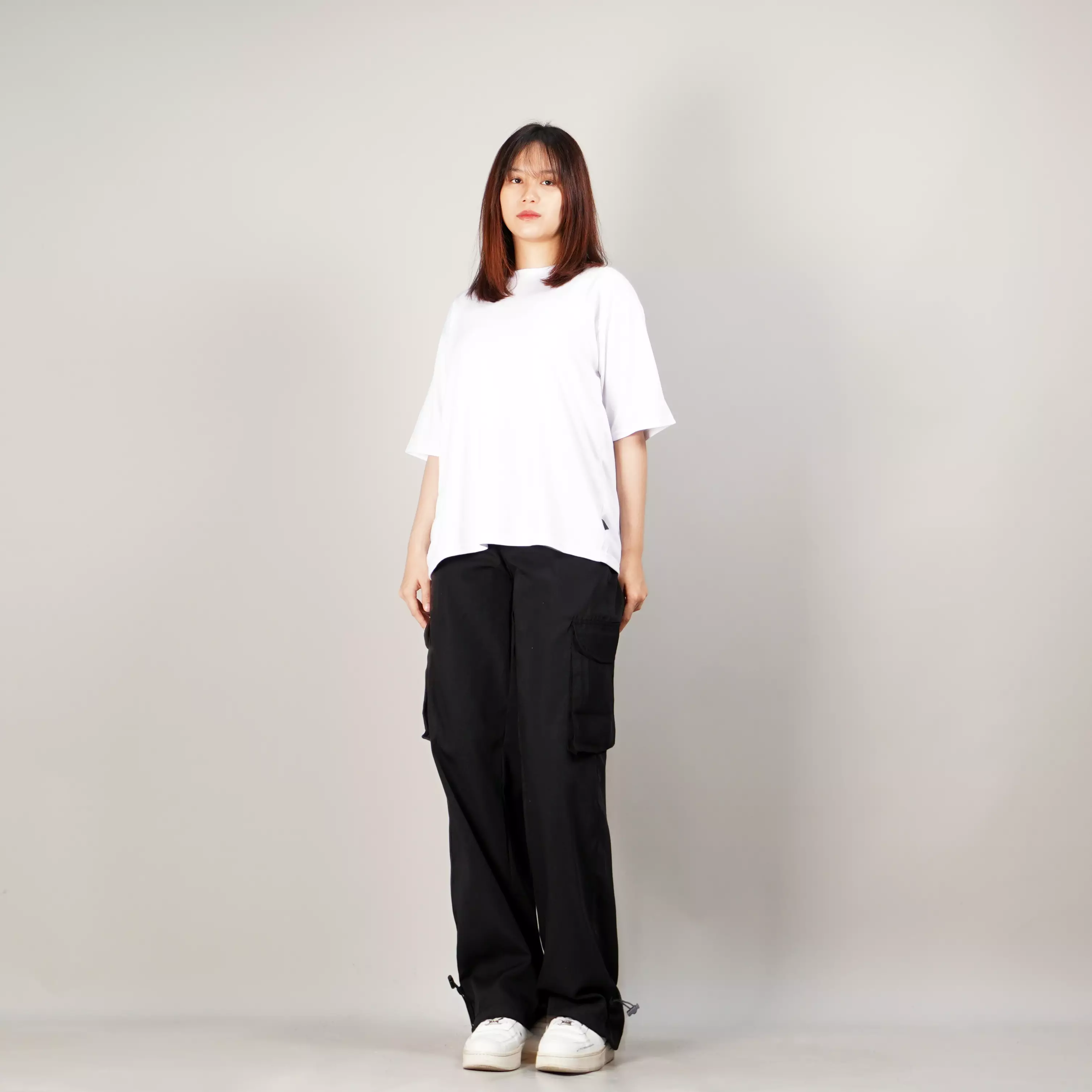 GEORGIE Kaos Putih Polos TShirt Polos Basic T-Shirts Wanita Lengan Pendek - PUTIH