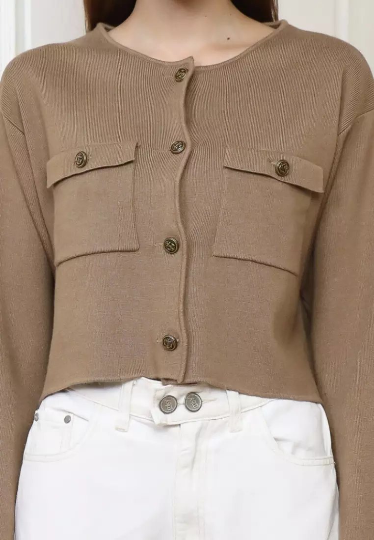 Piper Knit Cardigan in Khaki