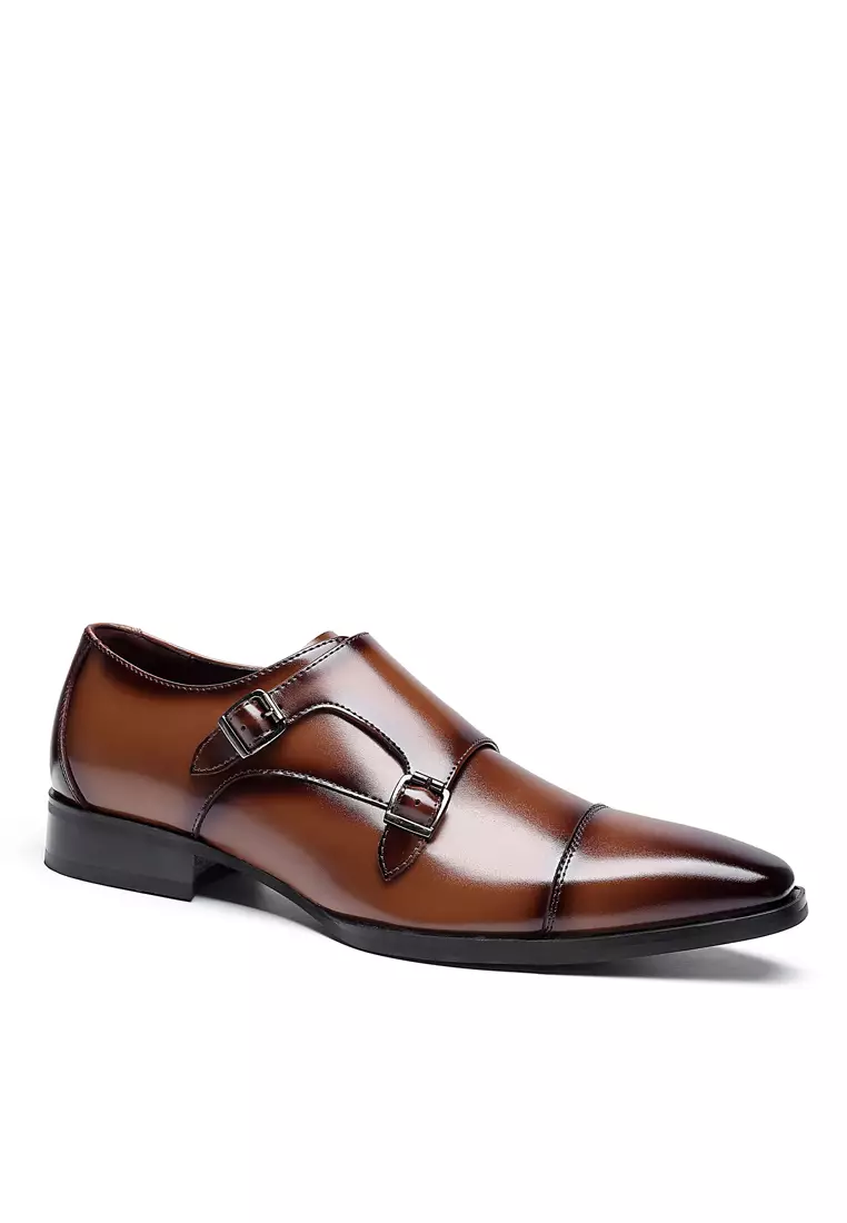 Leather Monk Strap Shoes MK5009-2