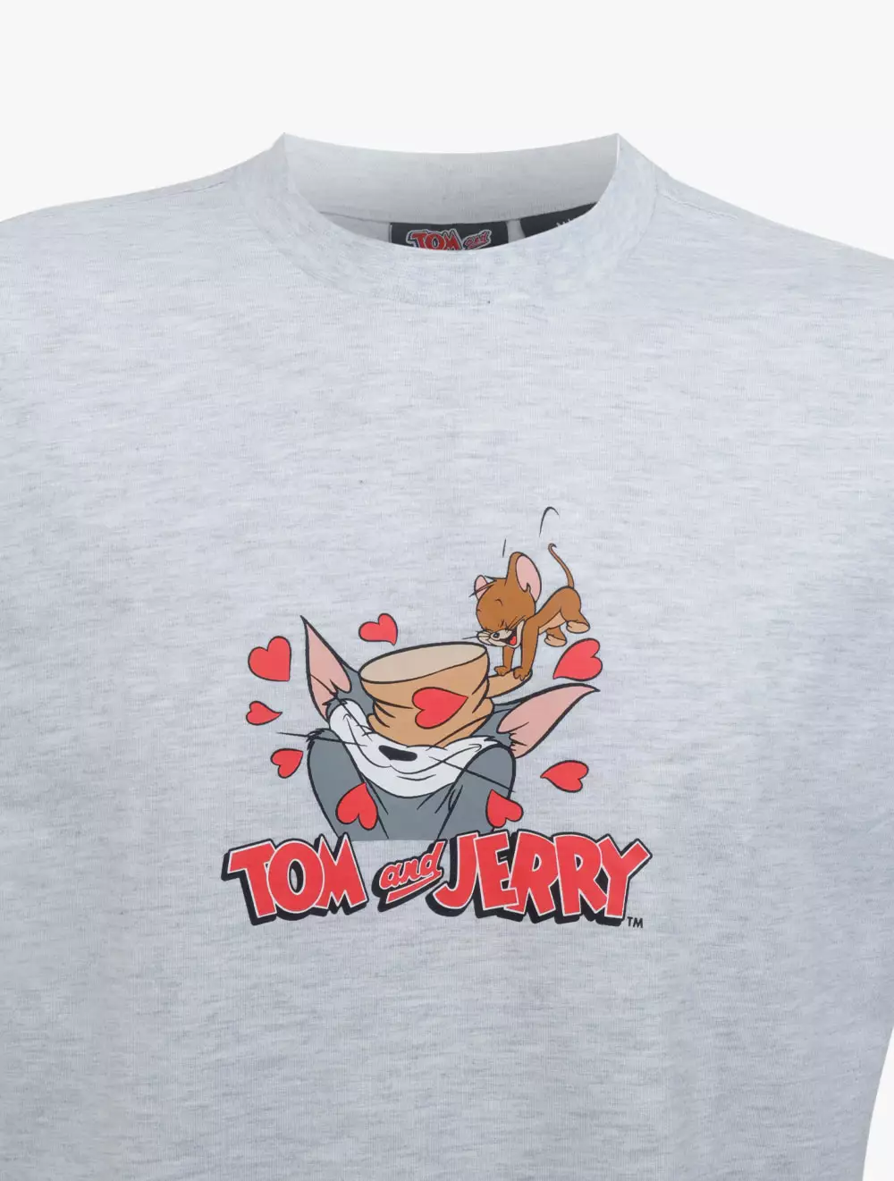 Cotton On - Atasan - Box Fit License T-Shirt - Lcn Wb White Marle/Tom And Jerry - Love Heart
