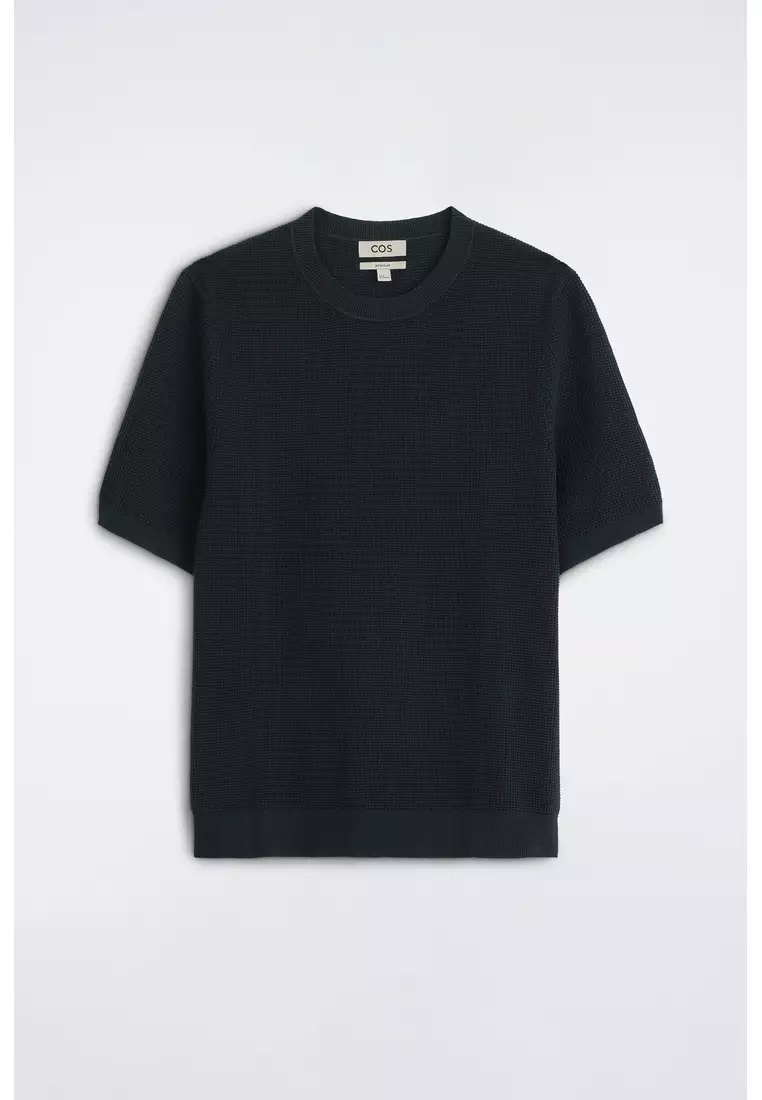 WAFFLE-KNIT COTTON T-SHIRT