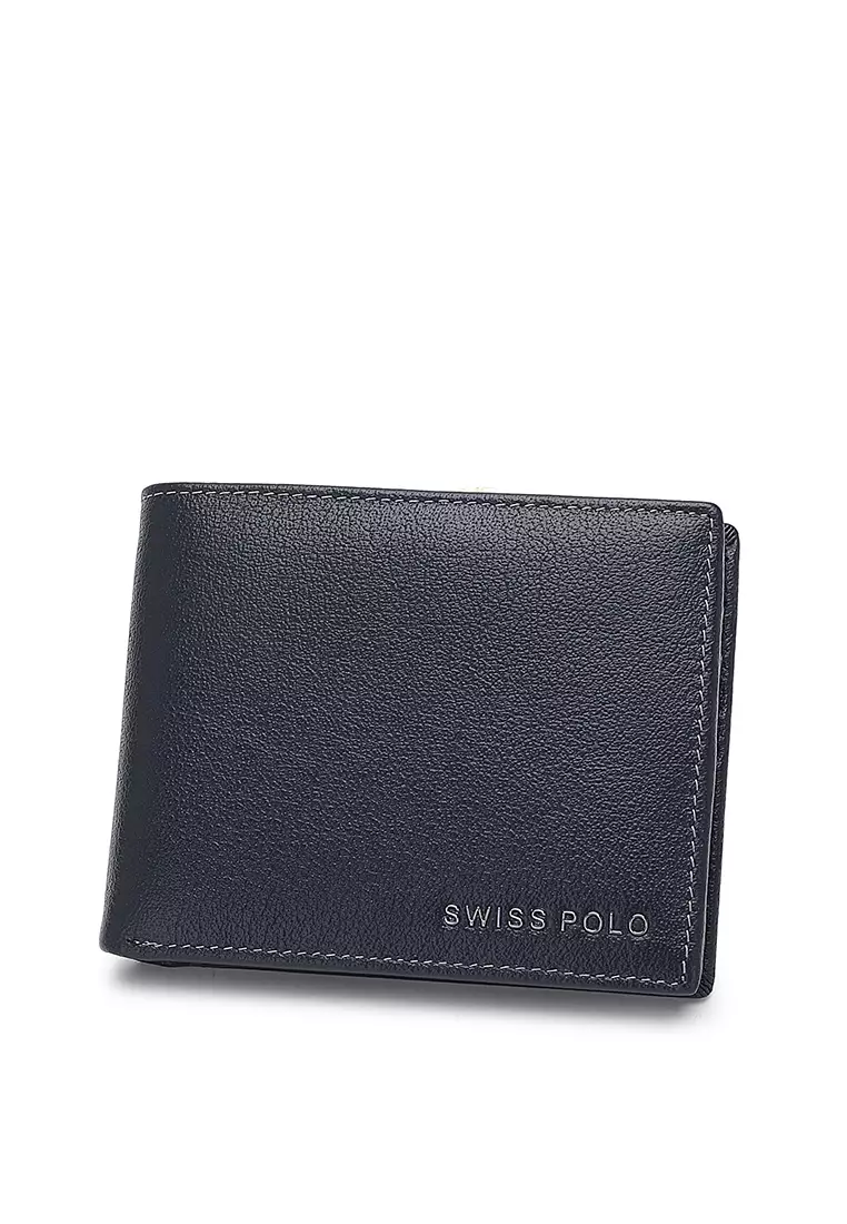 Men's Genuine Leather RFID Blocking Fortune Wallet - Blue