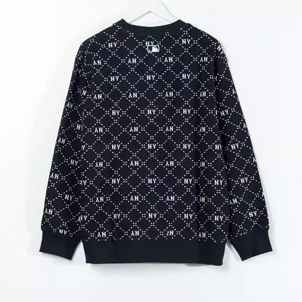 Sweater MLB NY MONOGRAM SS24 WHITE BLACK SWEATSHIRT 100% ORIGINAL