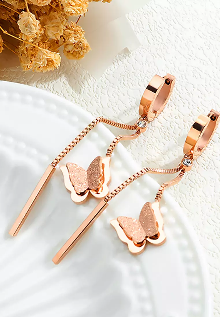 Queen Alexandra Butterfly Dangle Earrings