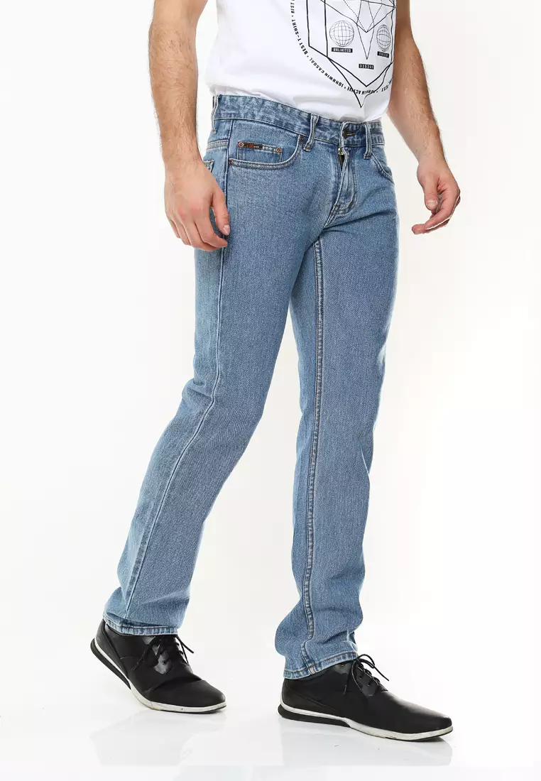 LGS - Celana Jeans Panjang Casual - Pria - Biru Muda - Blue Jeans - JJT.405.88.3.C