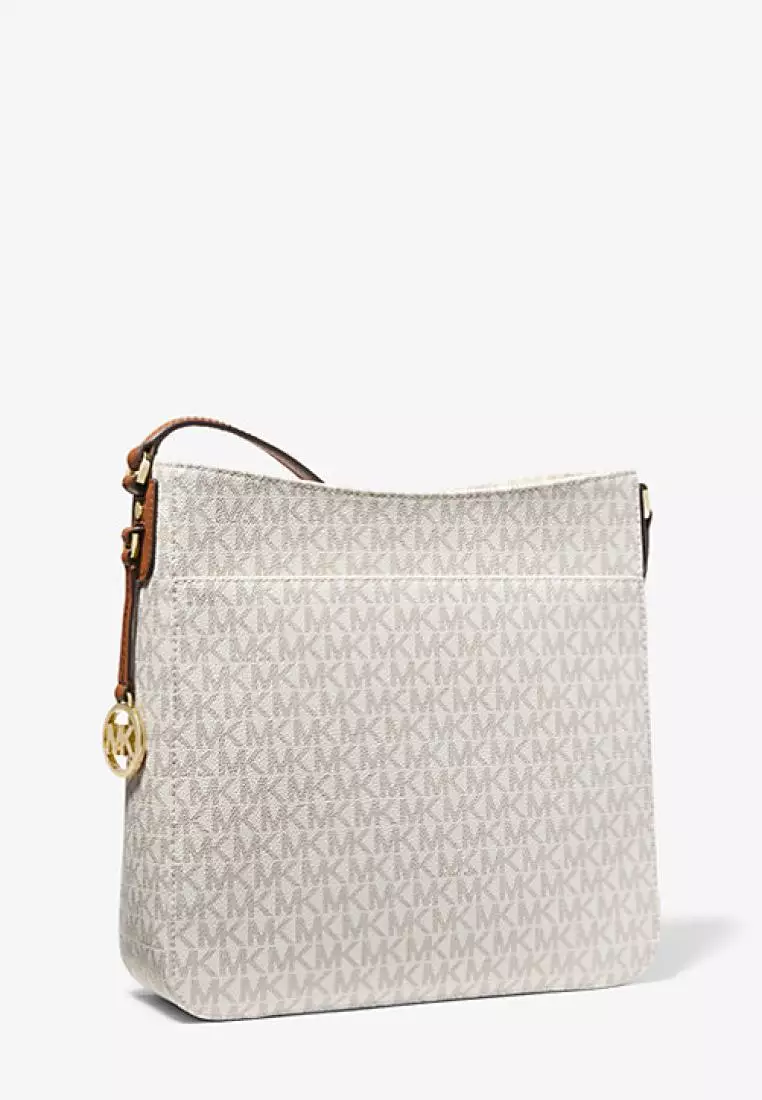 Michael Kors Jet Set Travel Large Logo Messenger Bag Vanilla