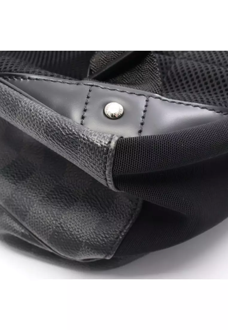 Pre-Loved Louis Vuitton Michael Damier Graphite Backpack rucksack PVC leather black