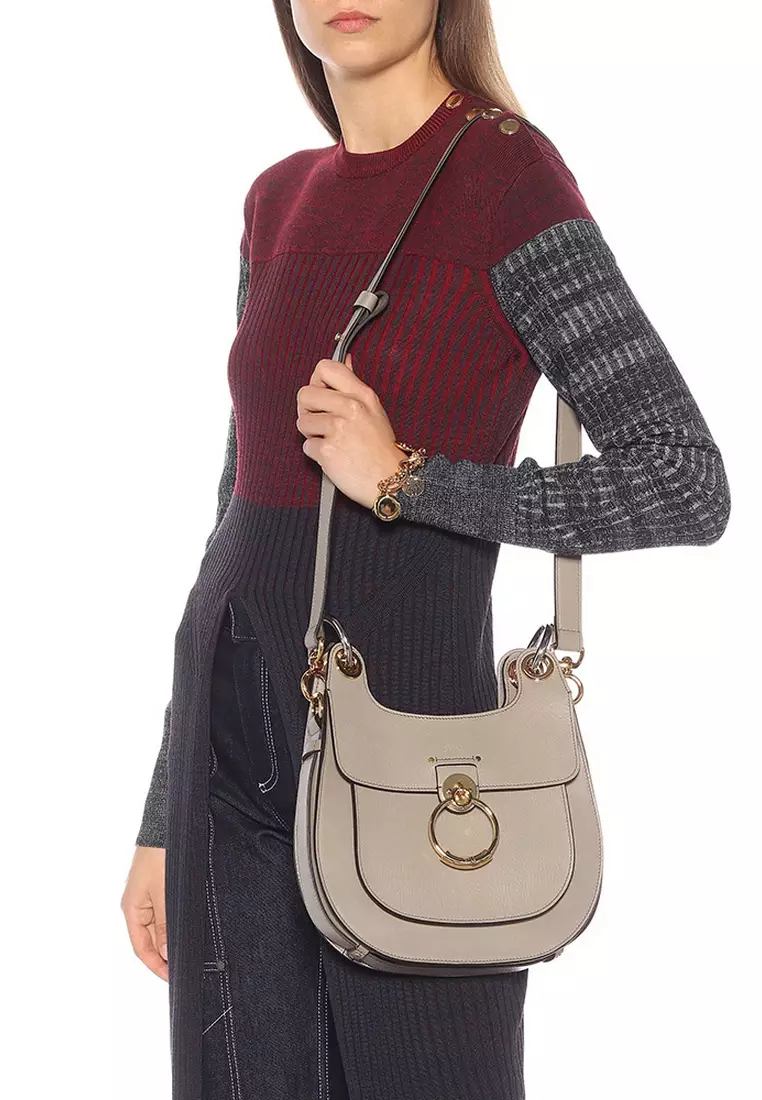 Tess Hobo Shoulder Bag in Motty Grey