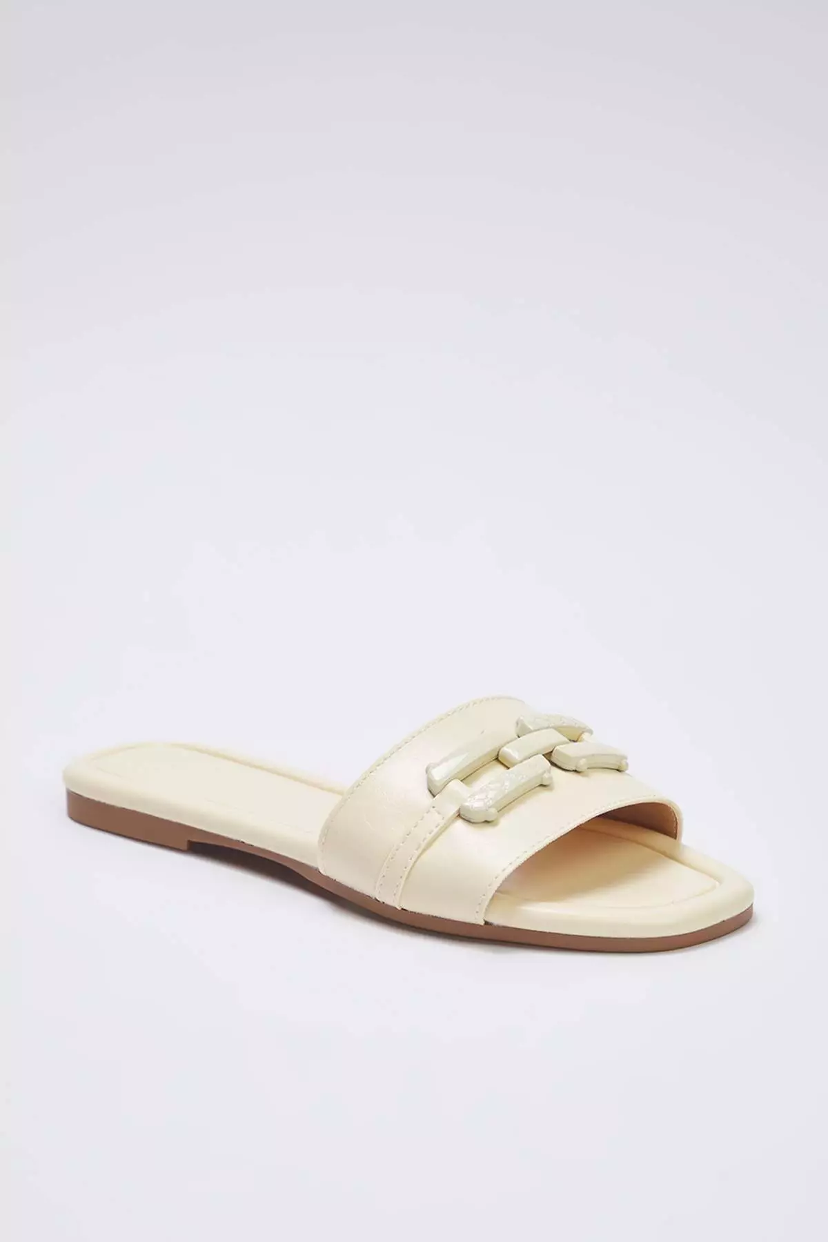 Yellow Chain Detailed Women's Slippers Takss25Te00063