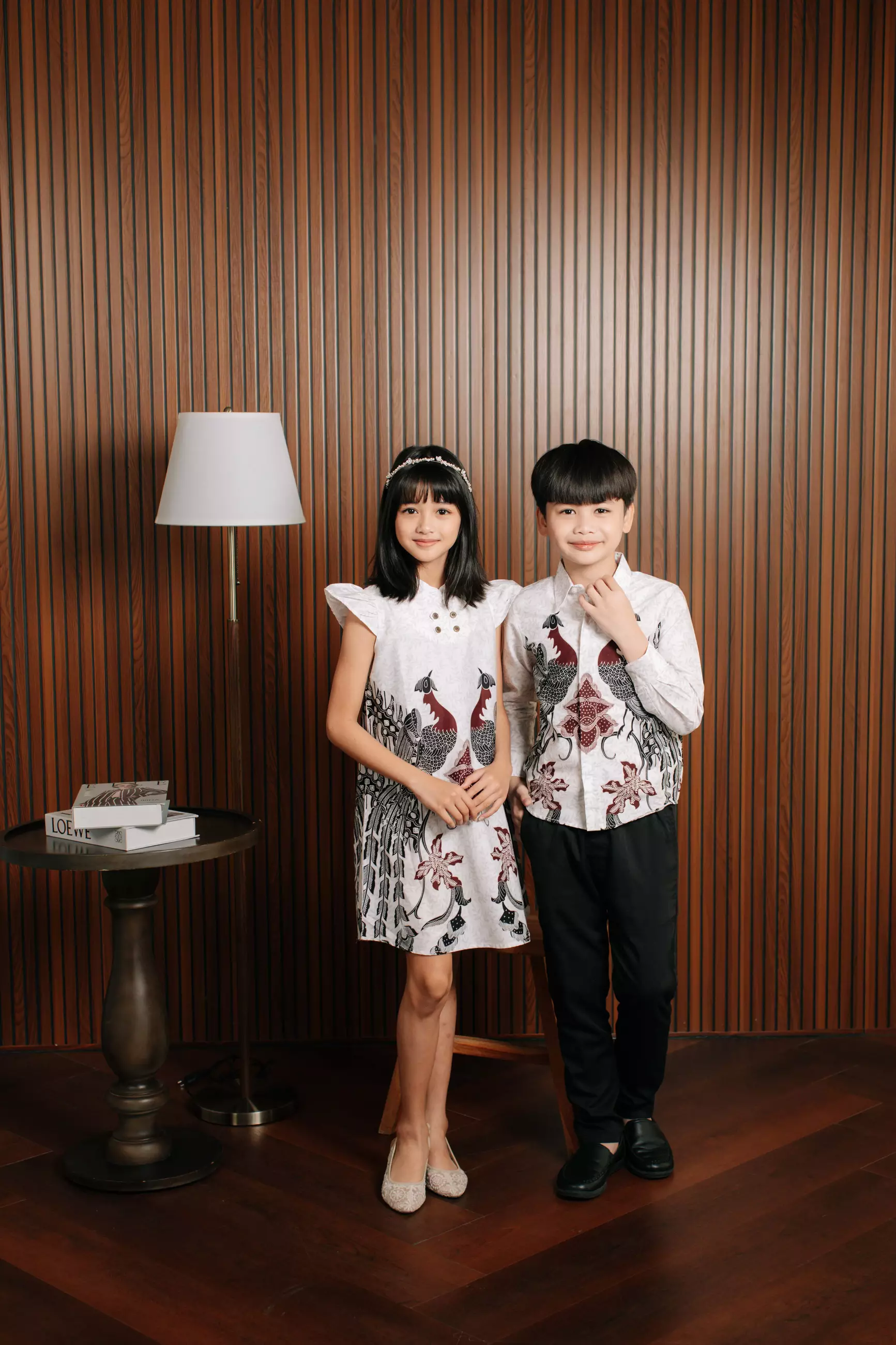 Myra White Putih Dress Batik Anak Wanita Lengan Pendek Katun
