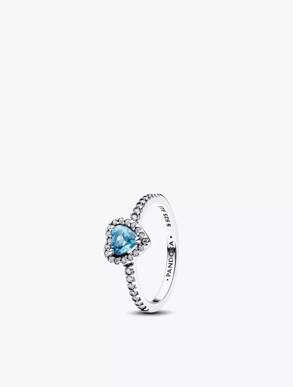 Elevated Light Blue Heart Ring - 56