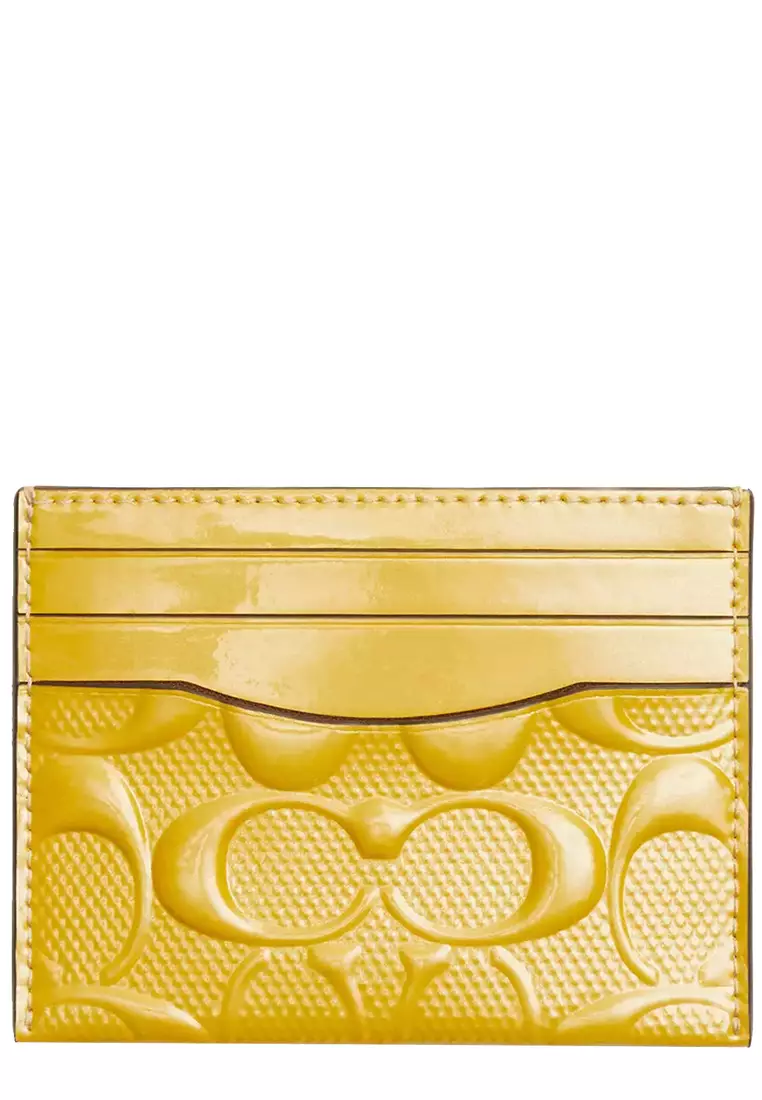 Buy Coach Coach Slim Id Card Case In Signature Leather in Gold CU119 ...