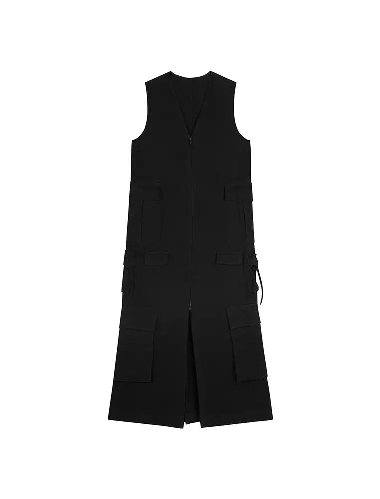 V neck sleeveless dress