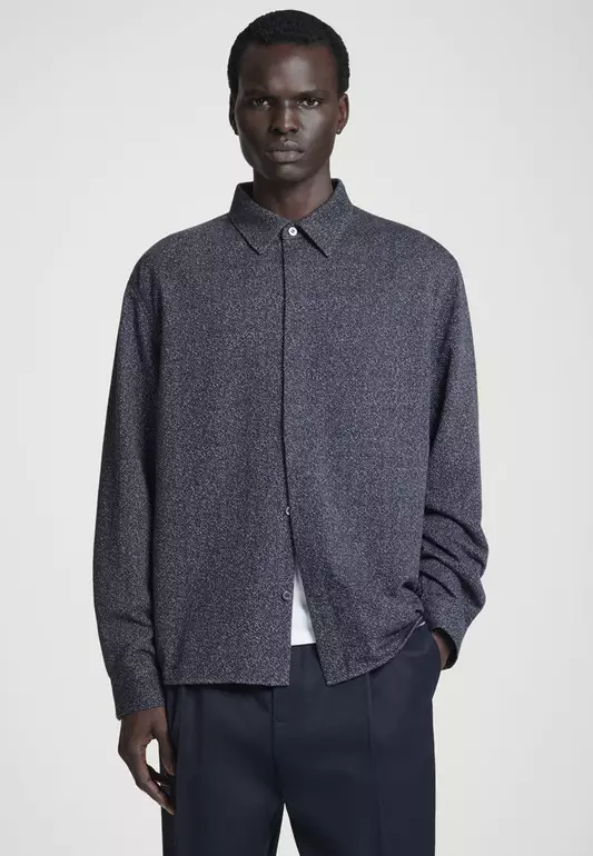 Oversized Textured Cotton Overshirt