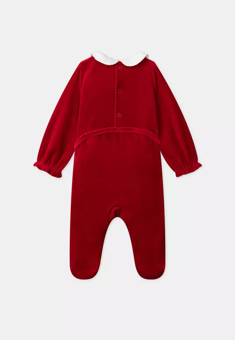 Red Velvet Romper with Santa Hat