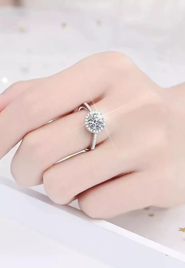 Cincin Wanita Berlapis Platinum Ring Anti Luntur Perhiasan Korea Luxury New Aksesoris Cewek R012