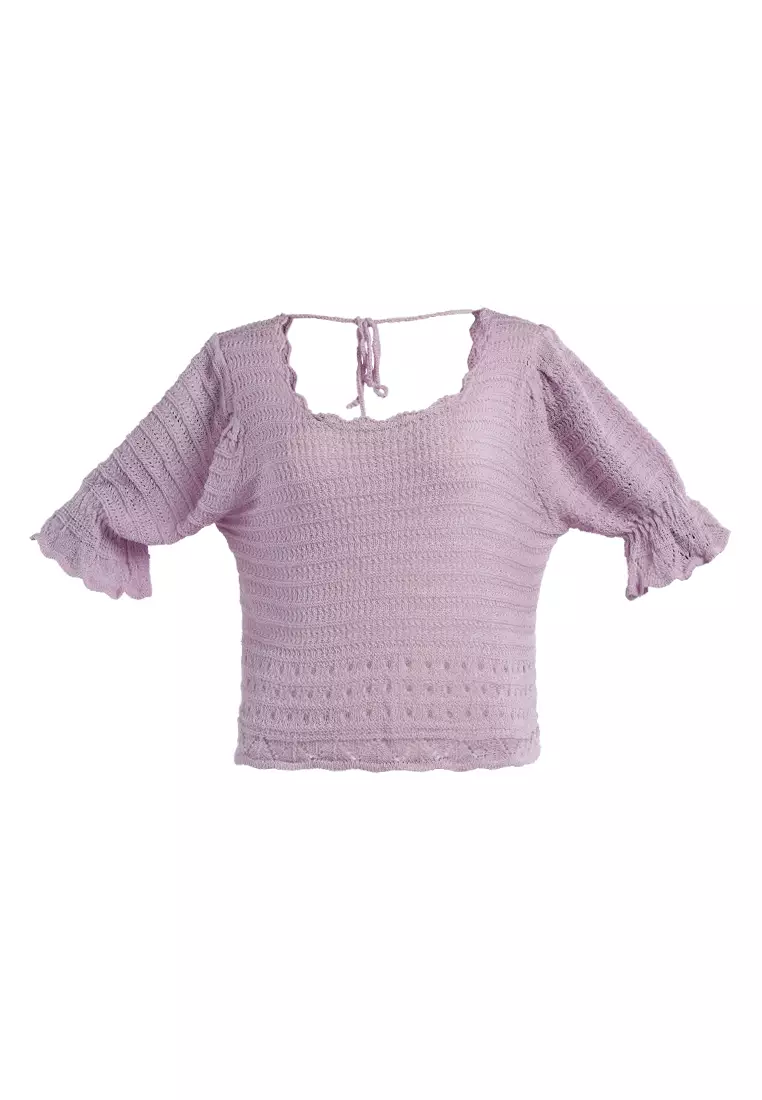 Purple Classic Short-Sleeved Top