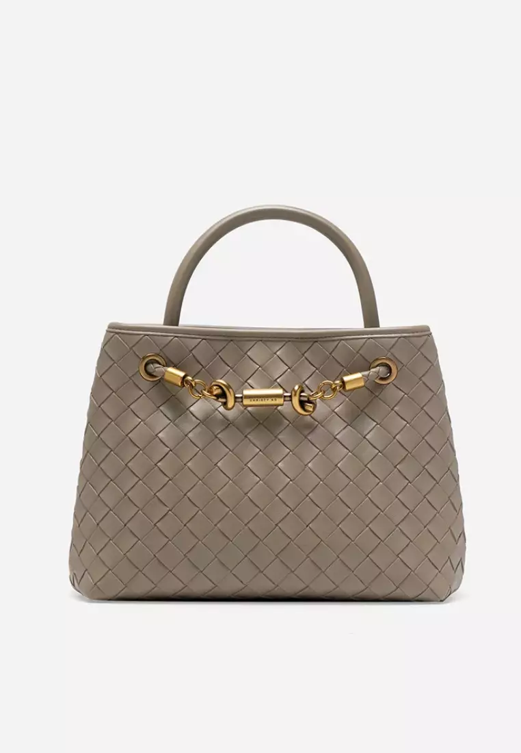 Verona Woven Hand Bag Taupe