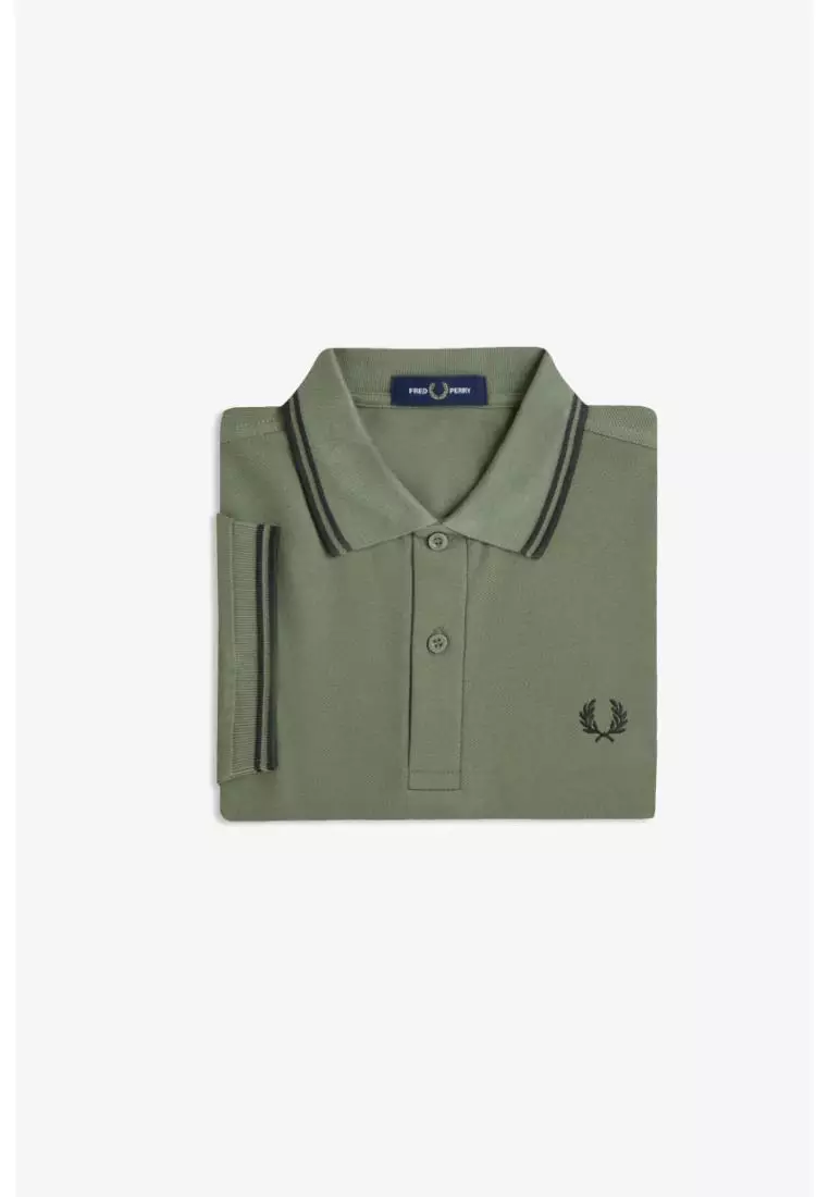 Fred Perry M3600 Twin Tipped Fred Perry Shirt (Laurel Wreath Green / Black / Black)