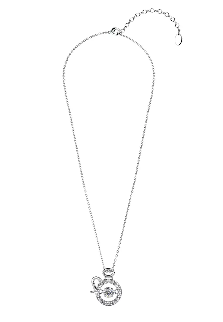 Dancing Horoscope Pendant Aquarius WG - Kalung Crystal Swarovski by Her Jewellery