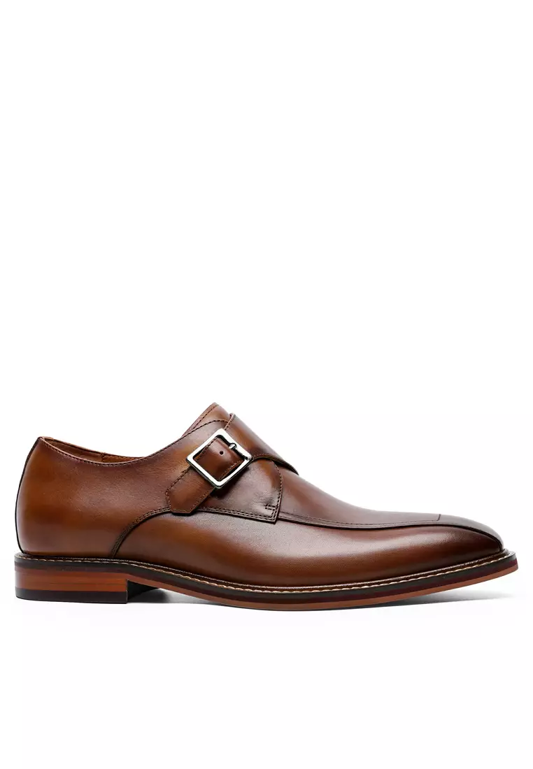 Mens leather 2025 monk shoes