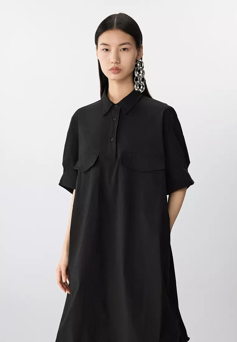 Cotton short-sleeved dress