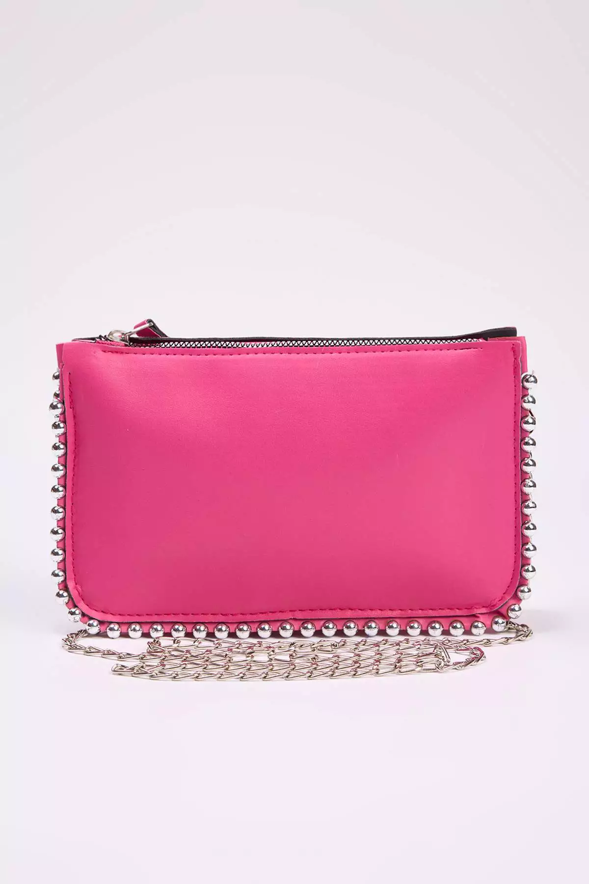 Fuchsia Studded Crossbody Women's Small Wallet Bag