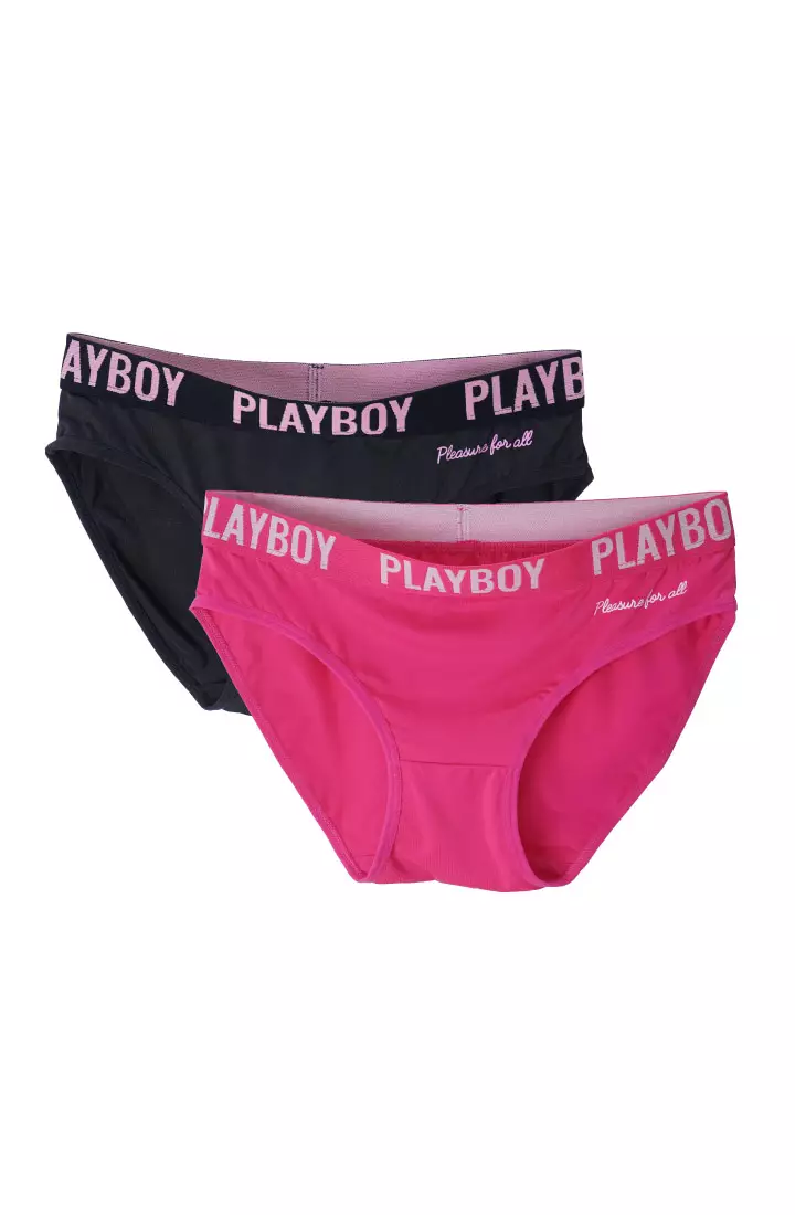 Playboy PL98023-2M 2 Packs Quick Dry Microfiber Mini Brief Waistband Panties  2024, Buy Playboy Online