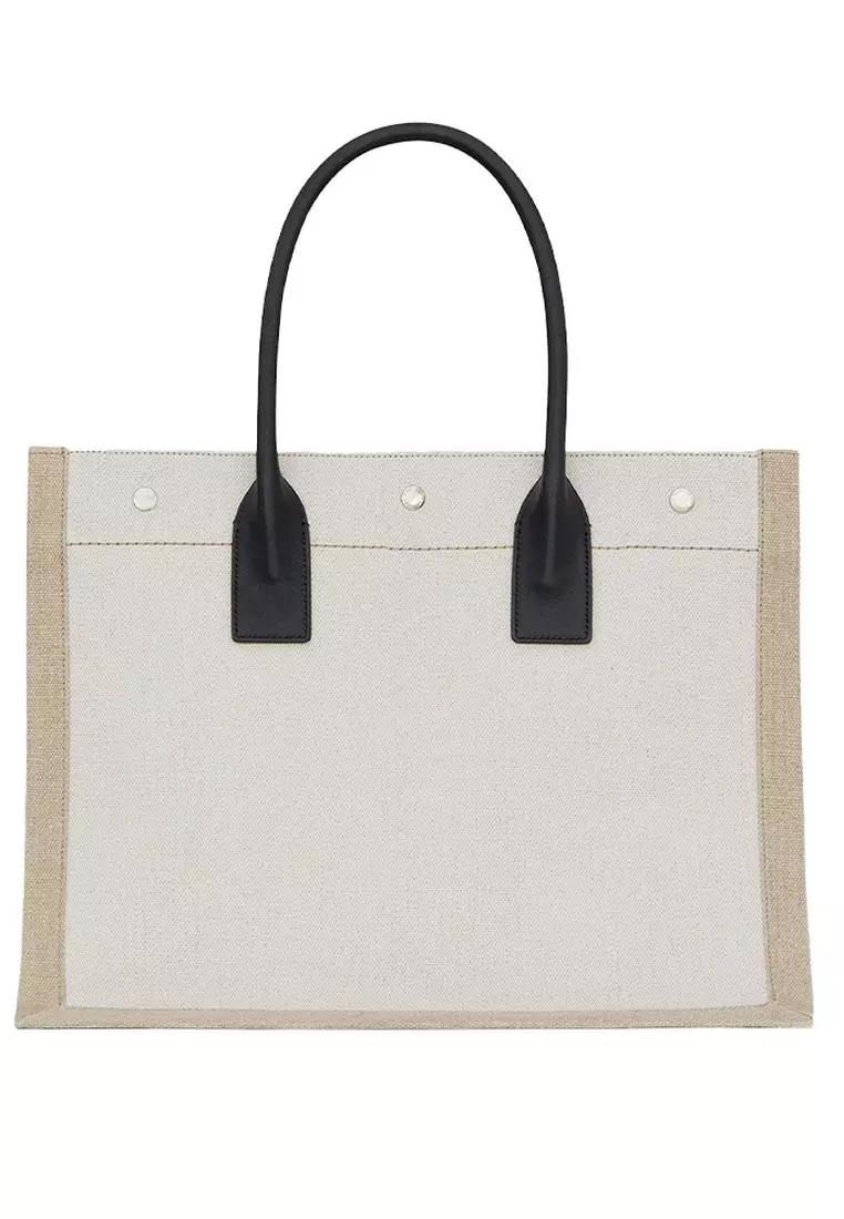 RIVE GAUCHE Tote Bag in WHITE LINEN