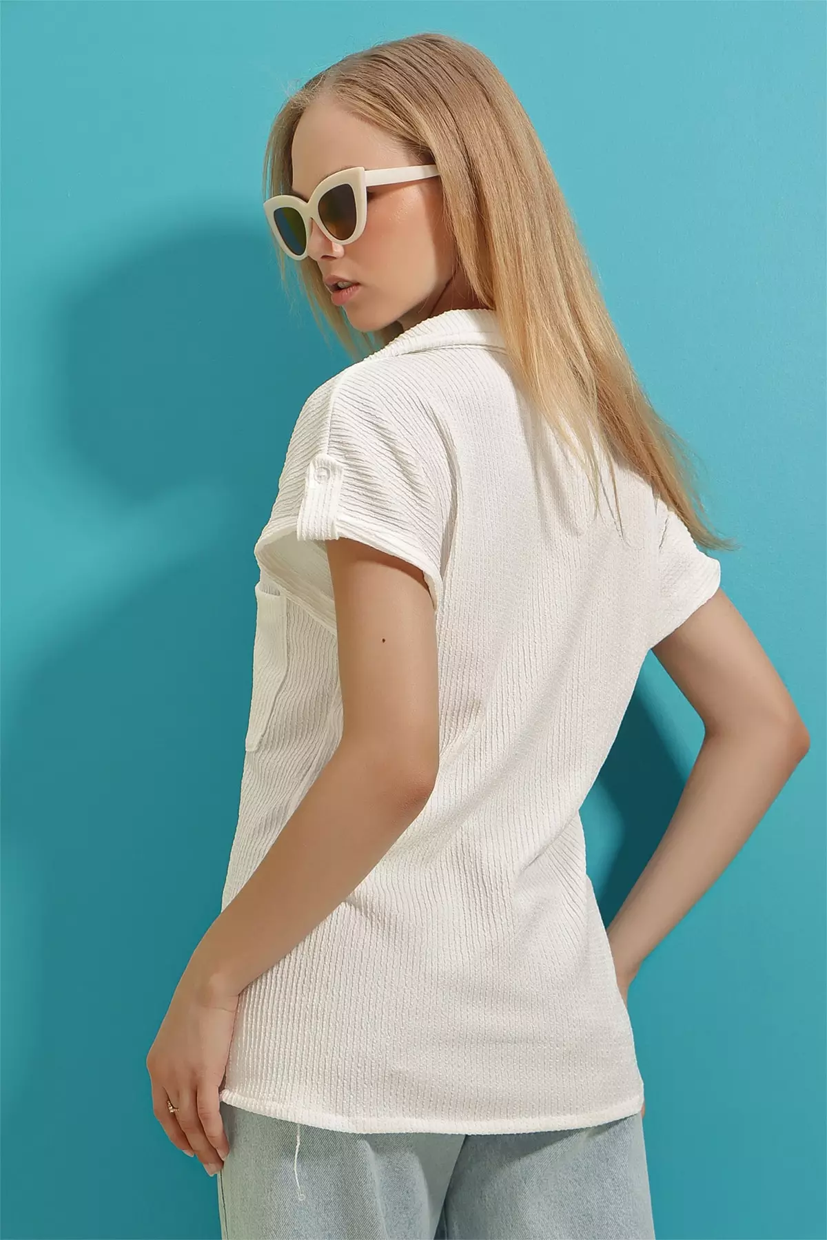 Short Sleeve Textured Shirt