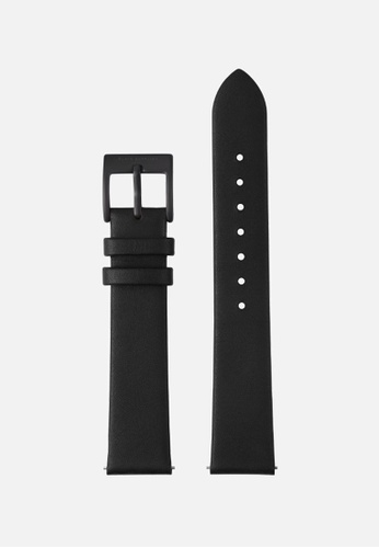 PLAIN SUPPLIES black 16mm Non-Stitched Leather Strap - Black (Black Buckle) 76782AC68FB4FDGS_1