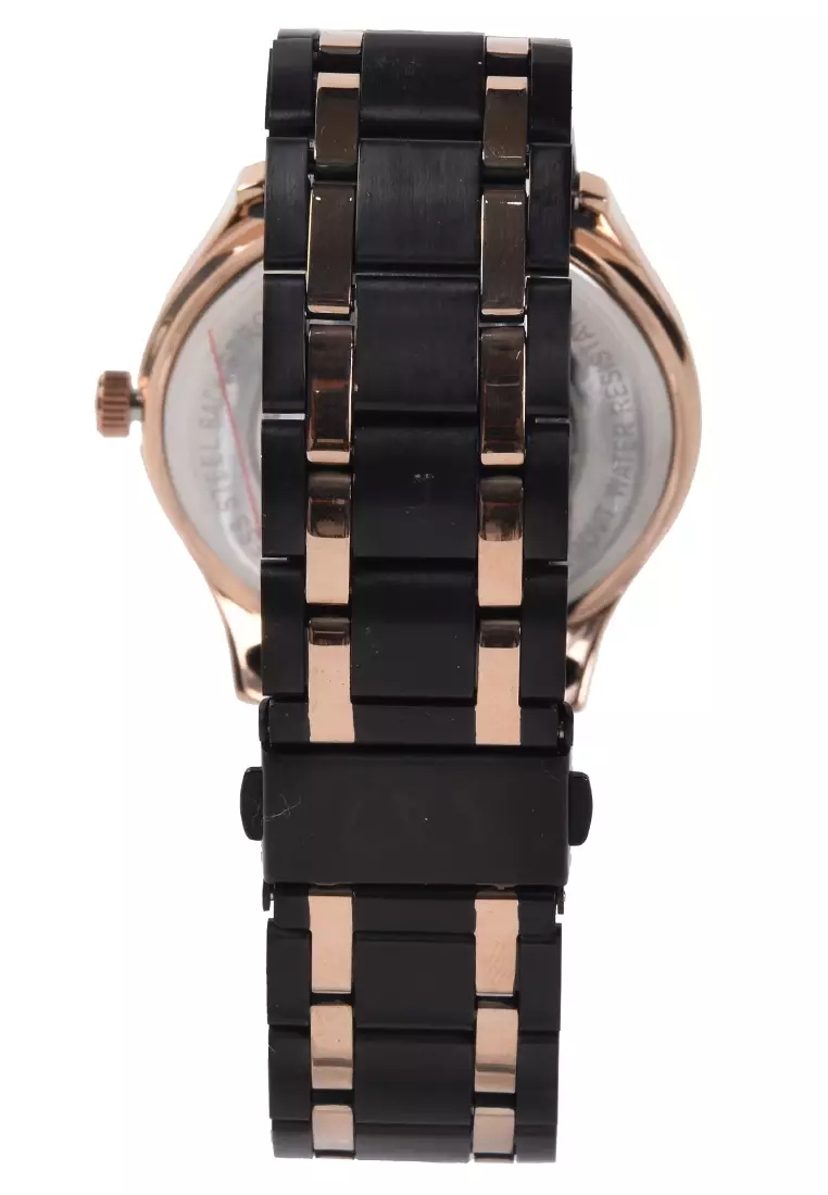 Mirage - Jam Tangan Pria - Rosegold - Black Stainless Steel Bracelet - 8754M-B