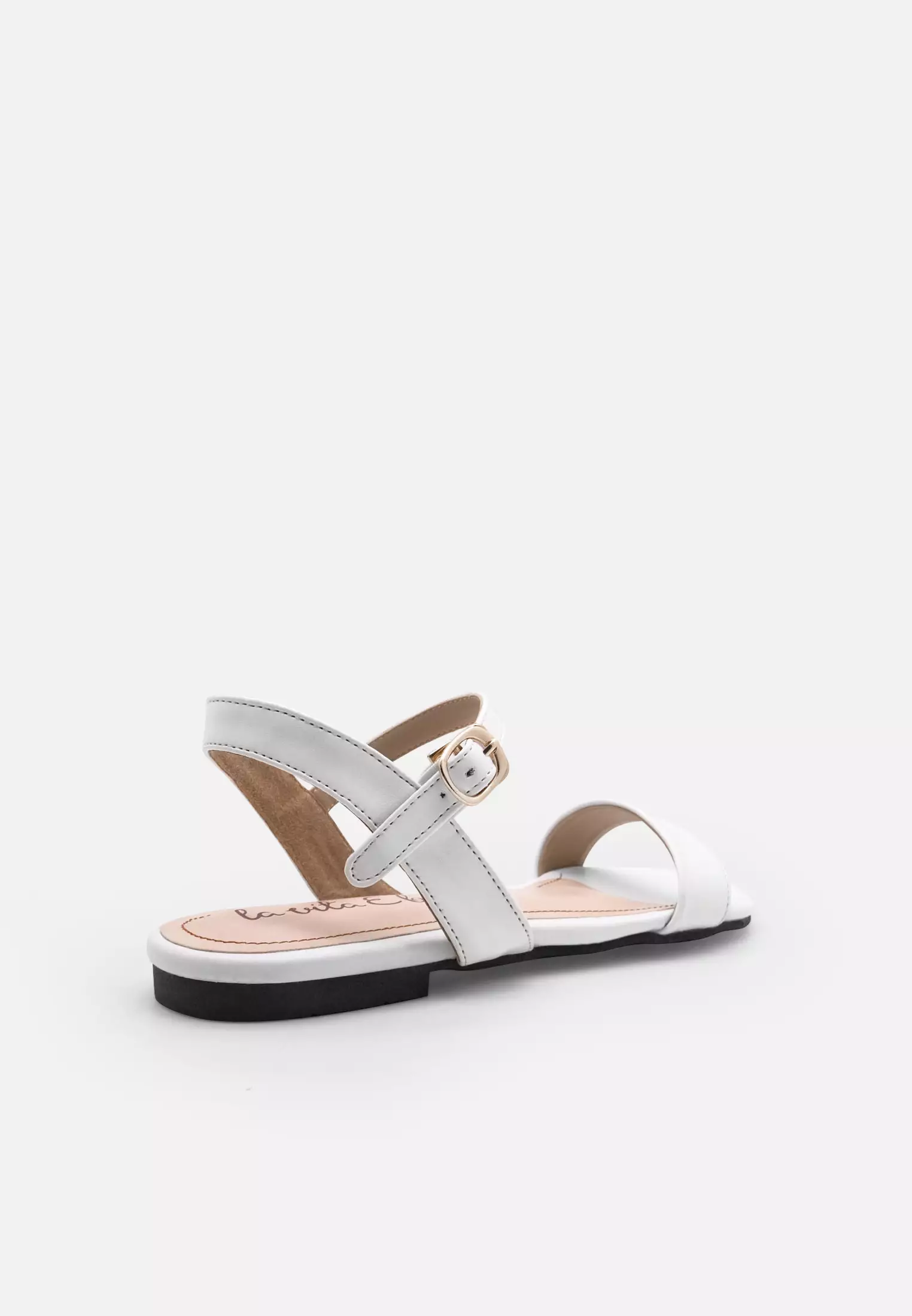 Lucy Ankle Strap Sandal Flat Wanita Vegan Leather