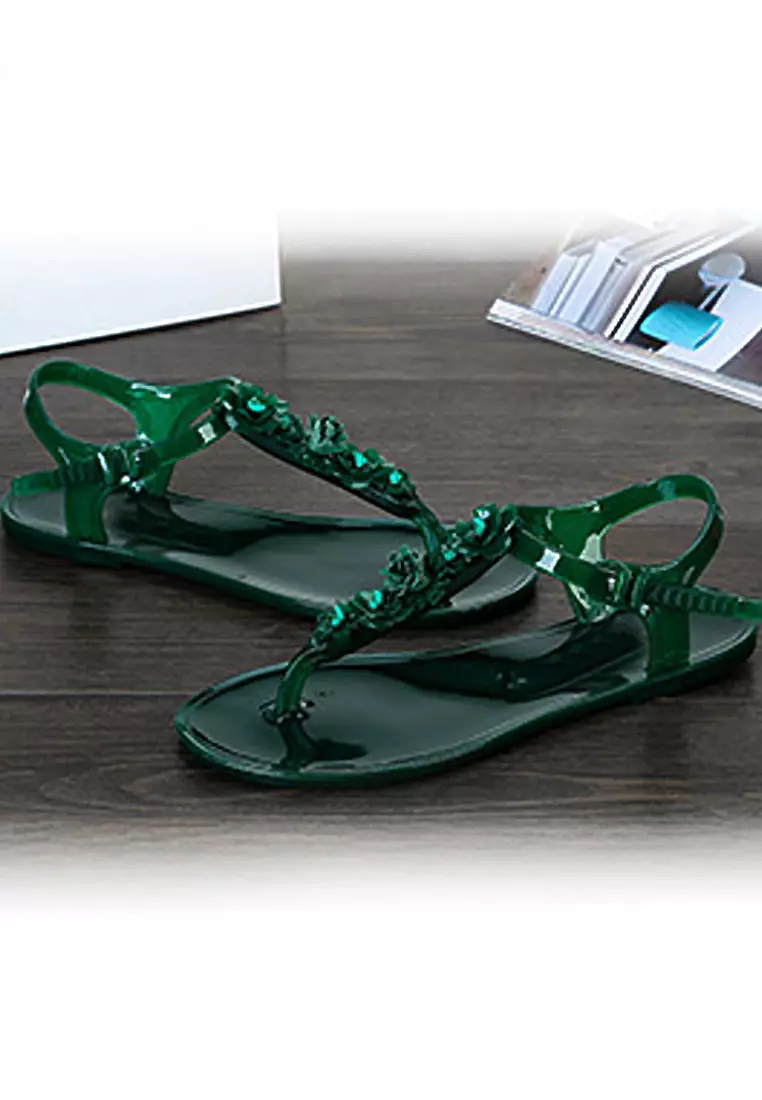 Green thong sandals new arrivals