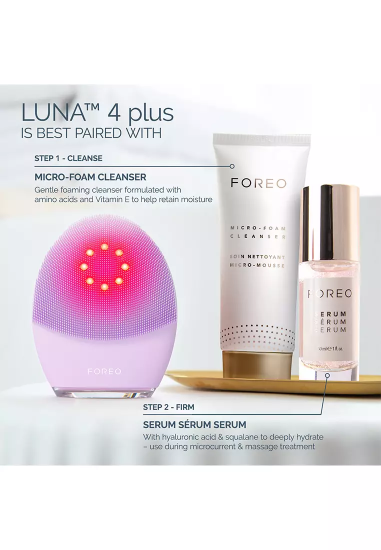 LUNA 4 plus Near-Infrared & Red LED Light Heated Cleansing Device with Toning Microcurrent Massage - Sensitive Skin