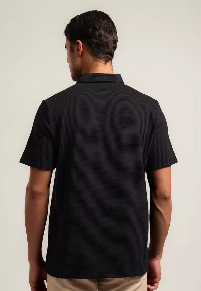 MOC - Kaos Polo Pria Lengan Pendek Holland - Black