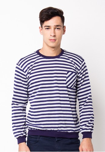 Endorse Sweater Bn Alex Stripe Navy Grey END-PG033