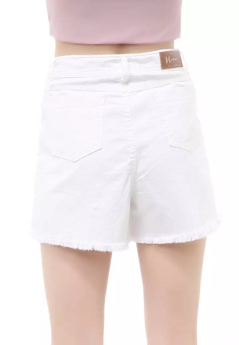 Madoc Short Skirt Pants Rok Celana Pendek Kasual Wanita Stylish Material Denim ORIGINAL - White
